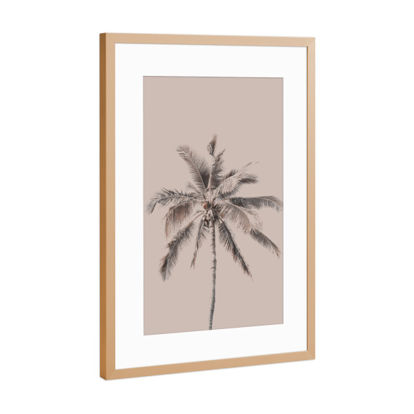 Poster mit Rahmen Kupfer "Abstract Palm Tree Art" artboxONE - Natur,Floral,Abstrakt,Reise / Strand und Meer - Palm tree,Old rose,Coconut tree,Beach