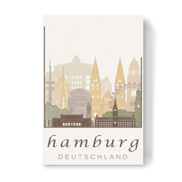 Leinwandbild "Hamburg skyline, rustic" artboxONE - Städte / Hamburg,Architektur