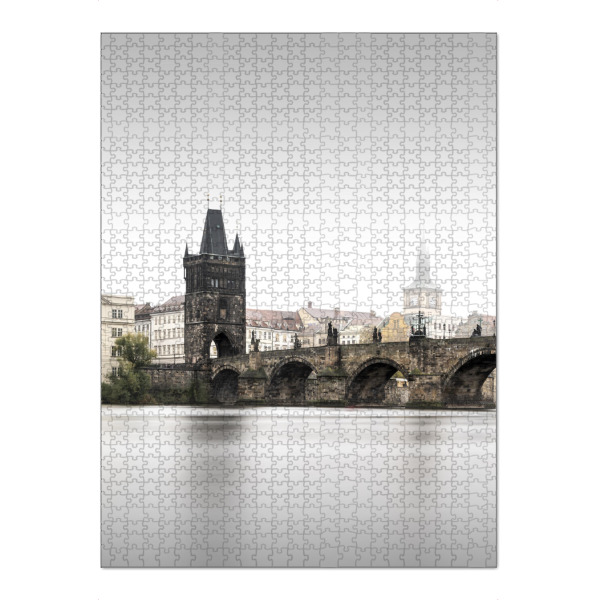 Puzzle Ravensburger "Karlsbrücke Tschechien Prag" artboxONE - Städte,Reise,Schwarzweiß,Architektur,Städte / Prag