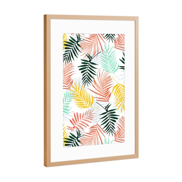 Poster mit Rahmen Kupfer "Palm Crush" artboxONE - Floral,Abstrakt