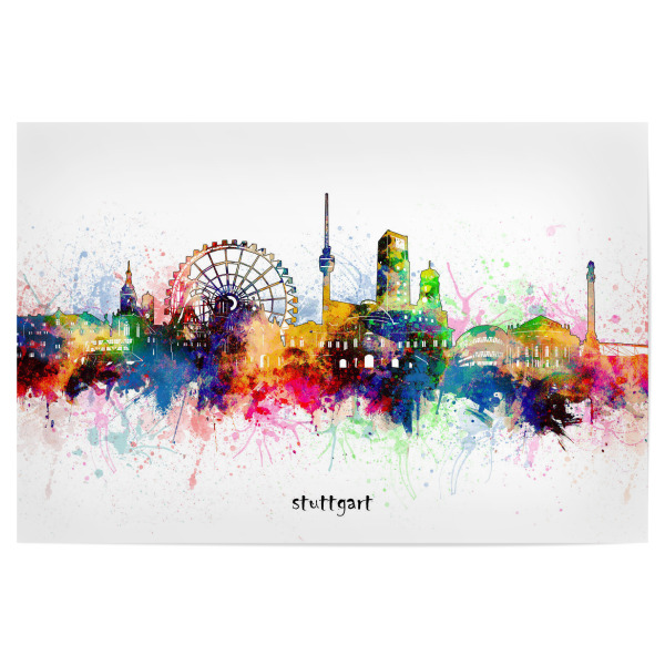 Poster 30x20 cm "Stuttgart skyline artistic" artboxONE - Städte,Städte / Stuttgart