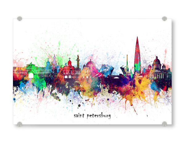 Acrylglasbild "St petersburg skyline artistic" artboxONE - Städte,Städte / Sankt Petersburg