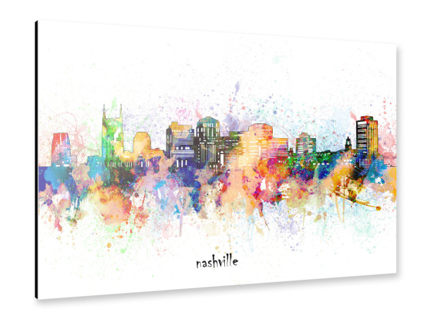 Alu-Dibond "Nashville skyline artistic" 30x20 cm artboxONE