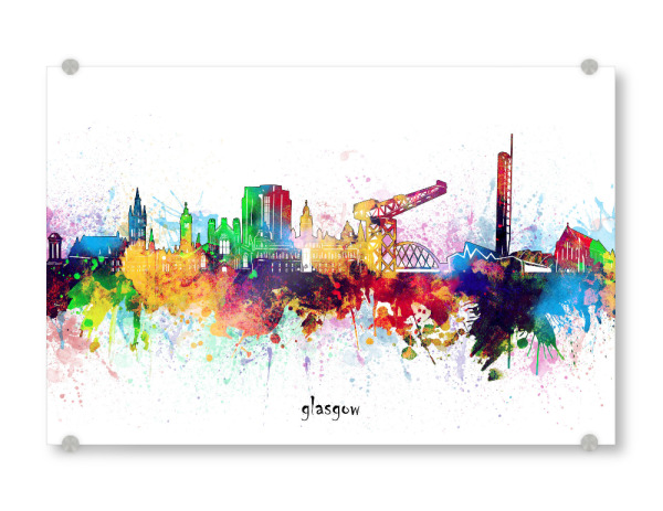 Acrylglasbild "Glasgow skyline artistic" artboxONE - Städte