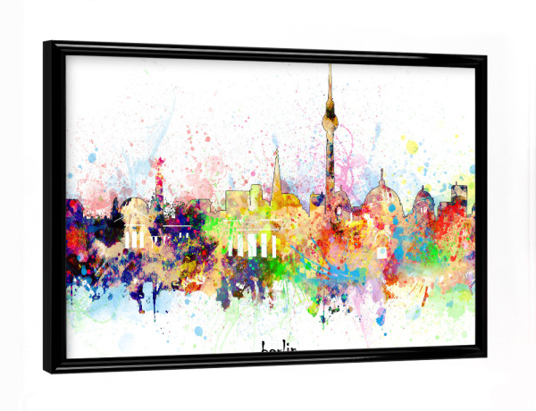 Poster mit schwarzem Rahmen "Berlin skyline artistic" artboxONE - Städte,Städte / Berlin