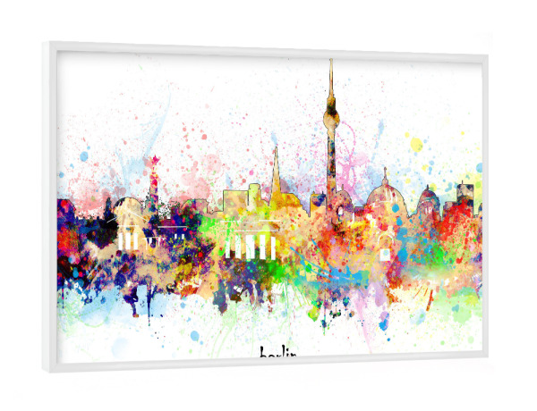 Poster mit weißem Rahmen "Berlin skyline artistic" artboxONE - Städte,Städte / Berlin