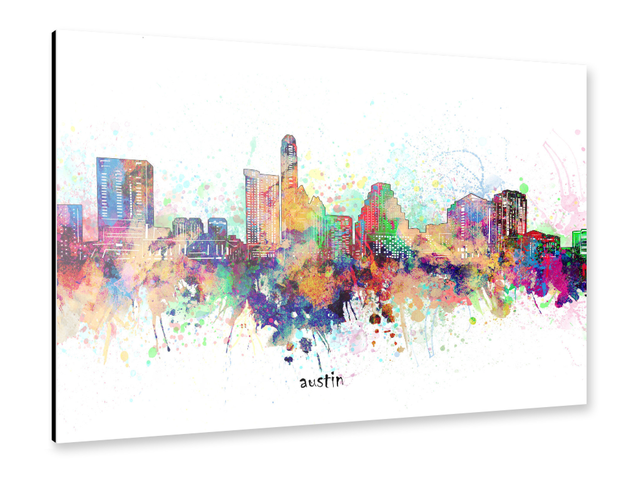 Alu-Dibond "Austin skyline artistic" 30x20 cm artboxONE