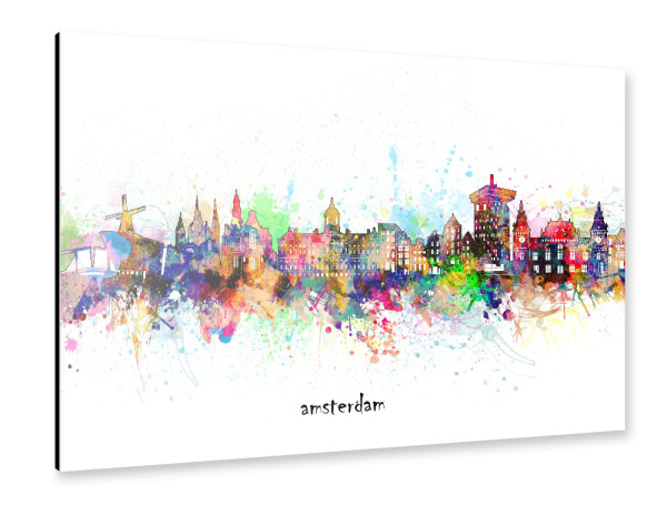 Alu-Dibond "Amsterdam skyline artistic" 30x20 cm artboxONE