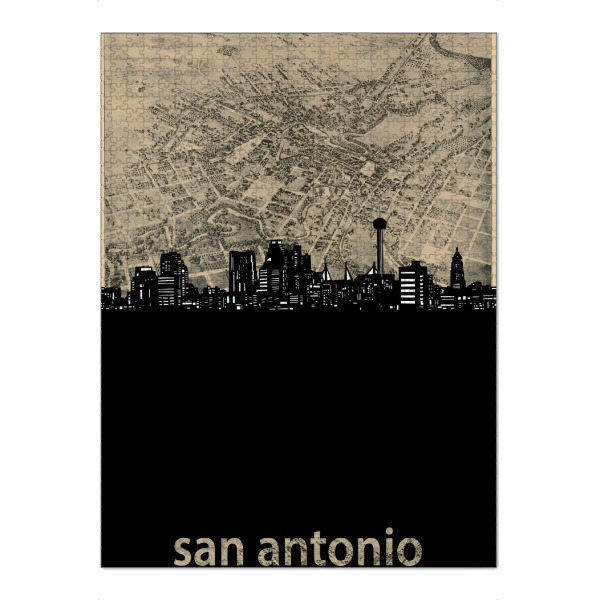 Puzzle Ravensburger "San antonio skyline map" artboxONE - Städte,Architektur,Kartografie