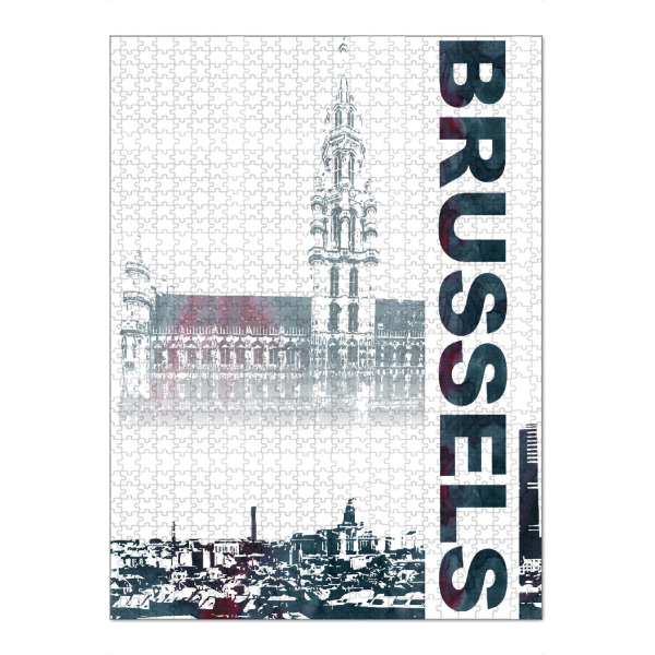 Puzzle Ravensburger "Brüssel & Rathaus" artboxONE - Städte,Schwarzweiß,Architektur