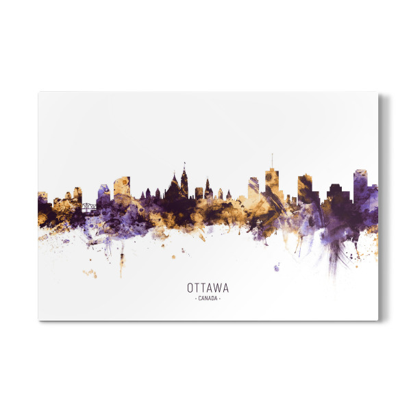 Galerie-Print "Ottawa Canada Skyline PurpleGold" 30x20 cm artboxONE