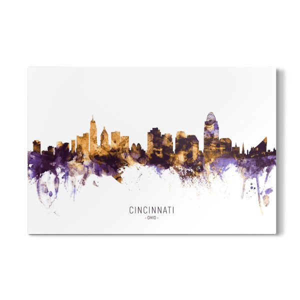 Galerie-Print "Cincinnati Ohio Skyline PurpleGold" 30x20 cm artboxONE