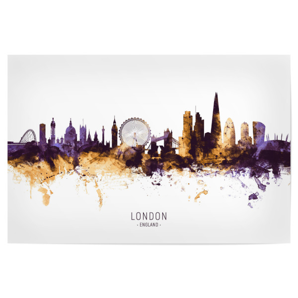 Poster 30x20 cm "London England Skyline PurpleGold" artboxONE - Städte,Städte / London