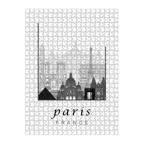 artboxONE Puzzle "Paris skyline black & white" artboxONE - Schwarzweiß,Architektur,Städte / Paris,Kartografie