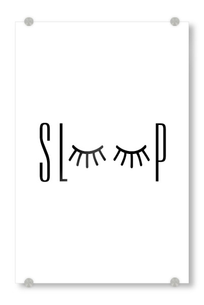Acrylglasbild "*SLEEP*" artboxONE - Typografie,Menschen,Schwarzweiß,Liebe