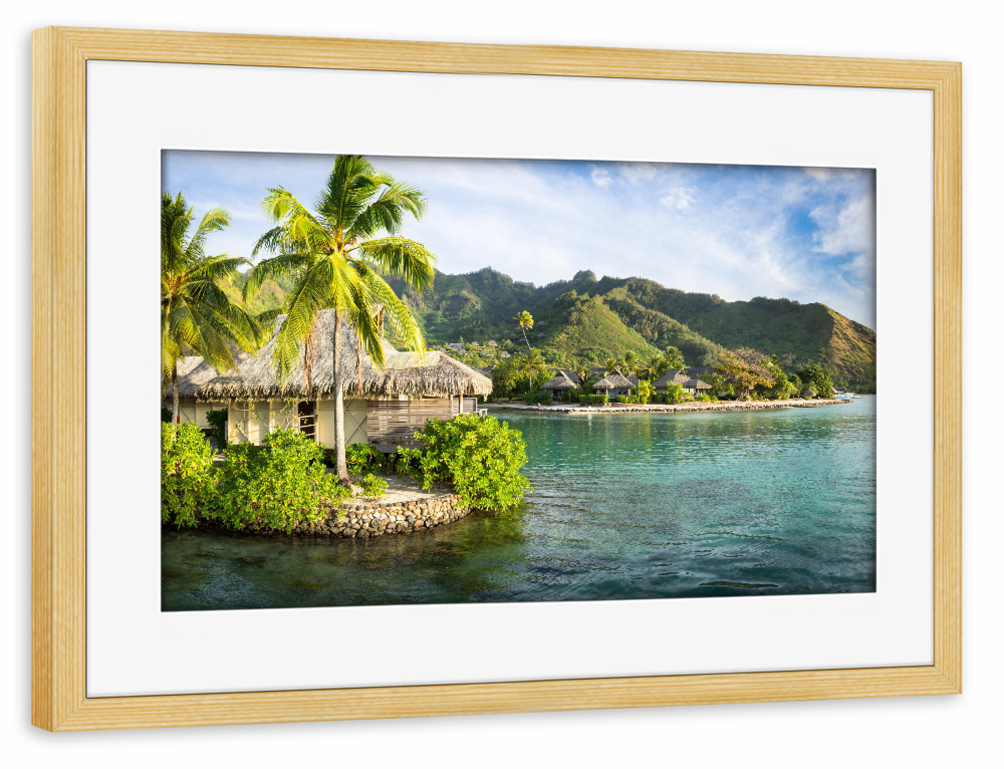 Poster mit Rahmen kiefer "Insel Moorea" artboxONE - Reise,Reise / Strand und Meer