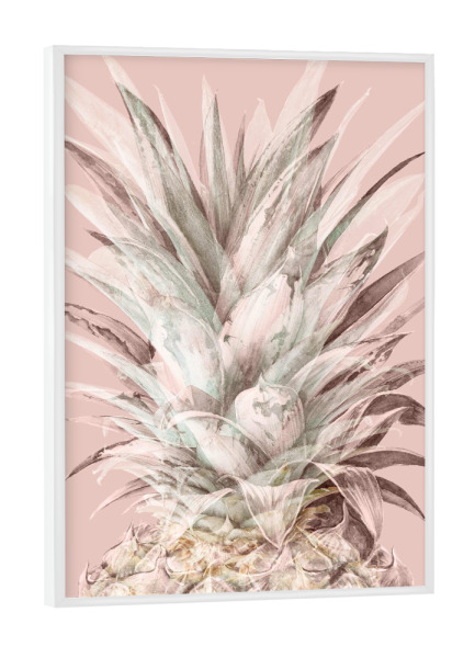 Poster mit weißem Rahmen "Baby Pink Pineapple" artboxONE - Natur,Abstrakt - Pineapple,Tropical fruit,Abstract pineapple,Fruit,Pink