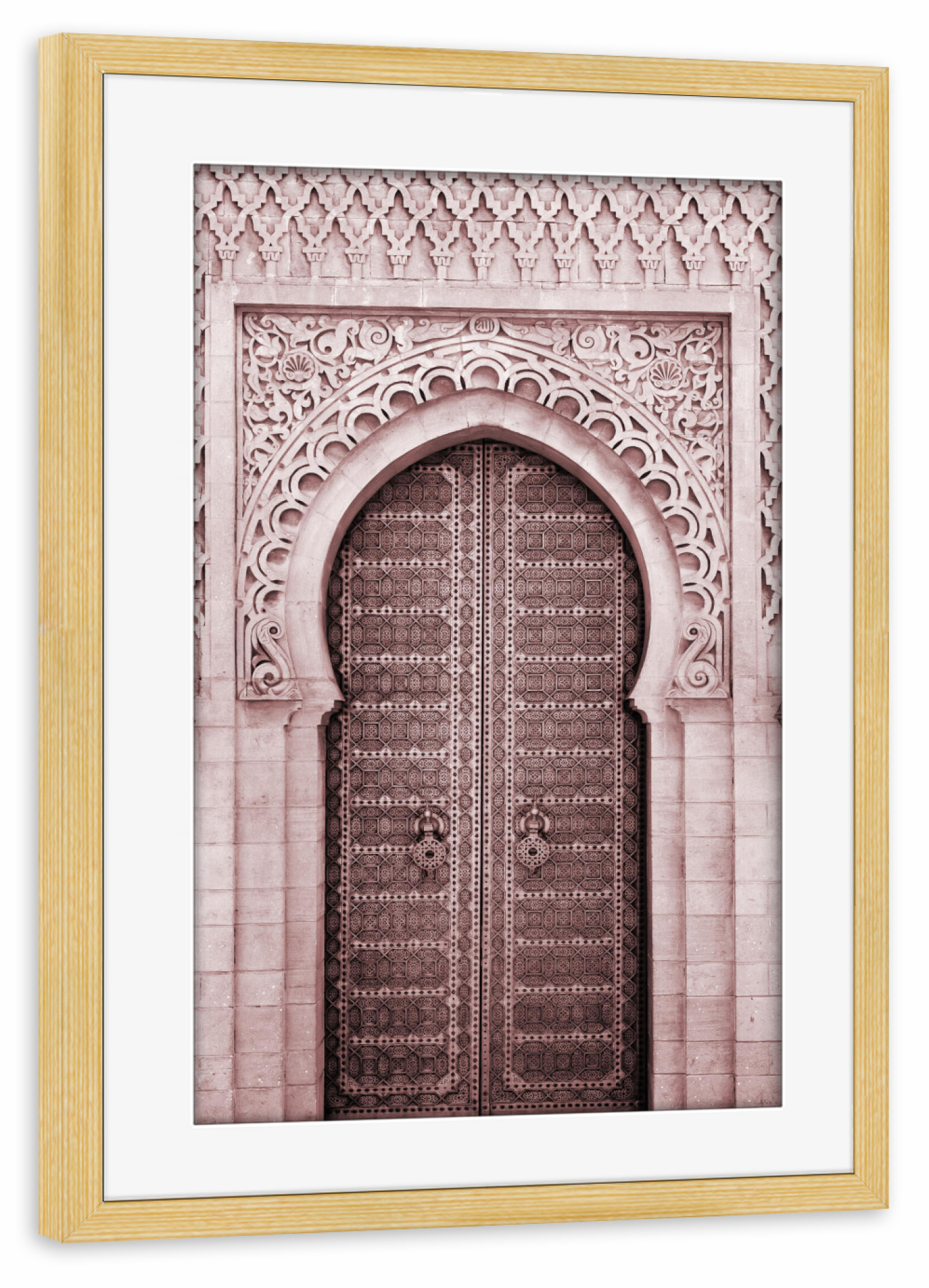 Poster mit Rahmen kiefer "Moroccan Wall Art Blush Door" artboxONE - Städte,Architektur,Reise / Afrika,Reise / Länder