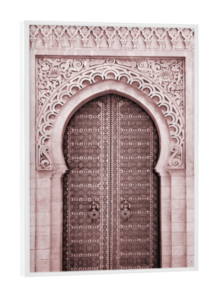 Poster mit weißem Rahmen "Moroccan Wall Art Blush Door" artboxONE - Städte,Architektur,Reise / Afrika,Reise / Länder
