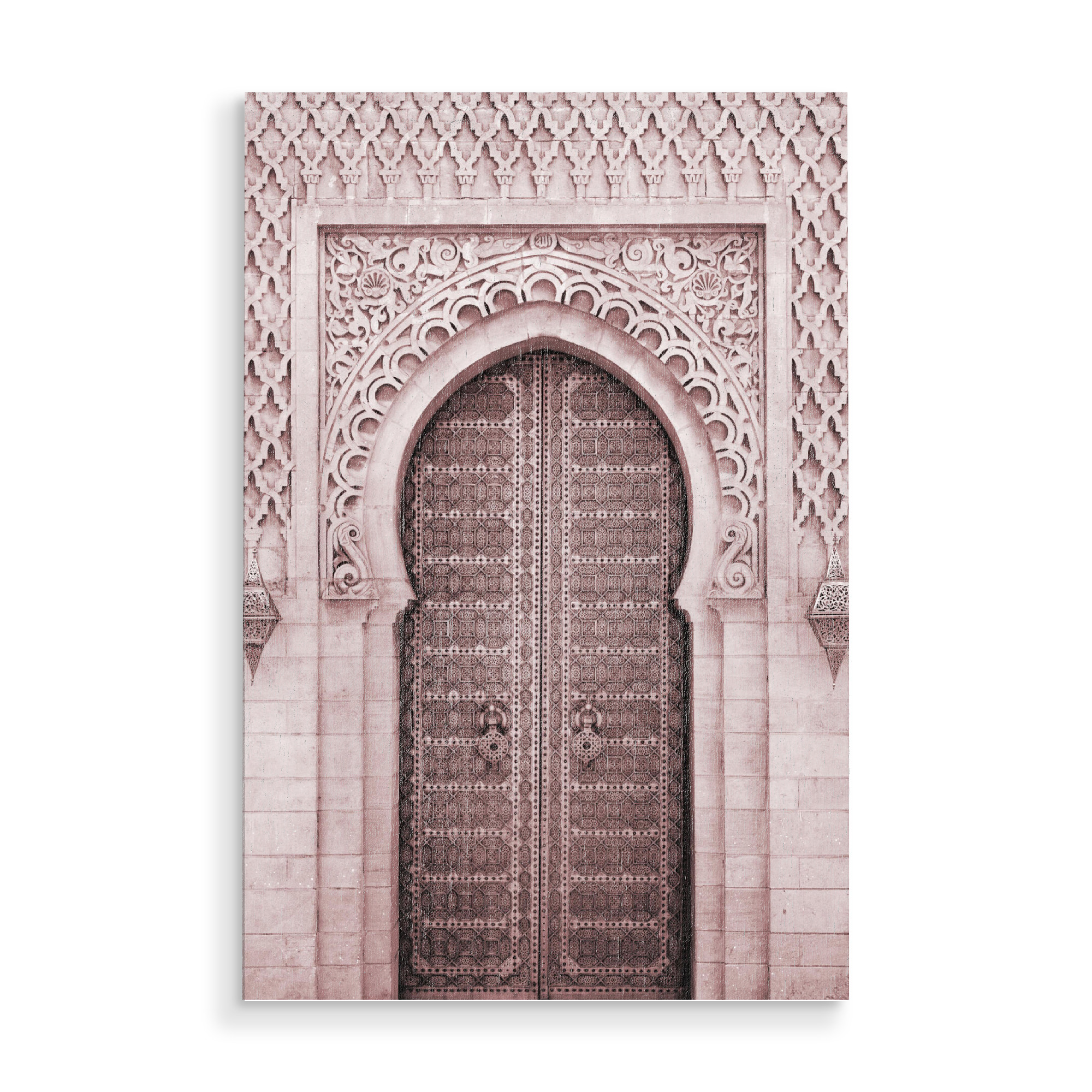 Holzbild "Moroccan Wall Art Blush Door" artboxONE - Städte,Architektur,Reise / Afrika,Reise / Länder