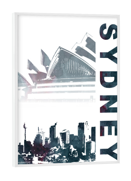 Poster mit weißem Rahmen "Sydney & Opera House" artboxONE - Städte,Städte / Sydney