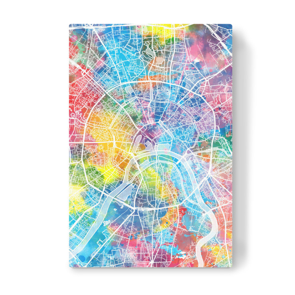 Leinwandbild "Moscow map watercolor" artboxONE - Städte,Reise,Abstrakt,Kartografie