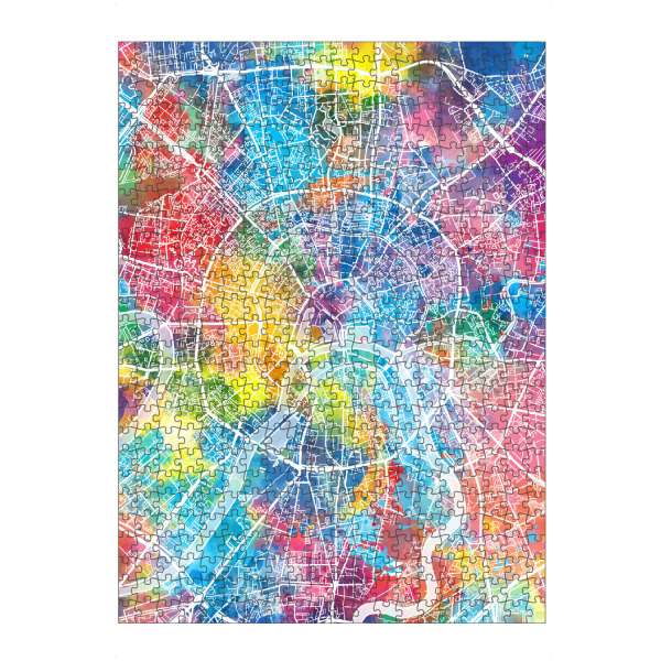Puzzle Ravensburger "Moscow map watercolor" artboxONE - Städte,Reise,Abstrakt,Kartografie