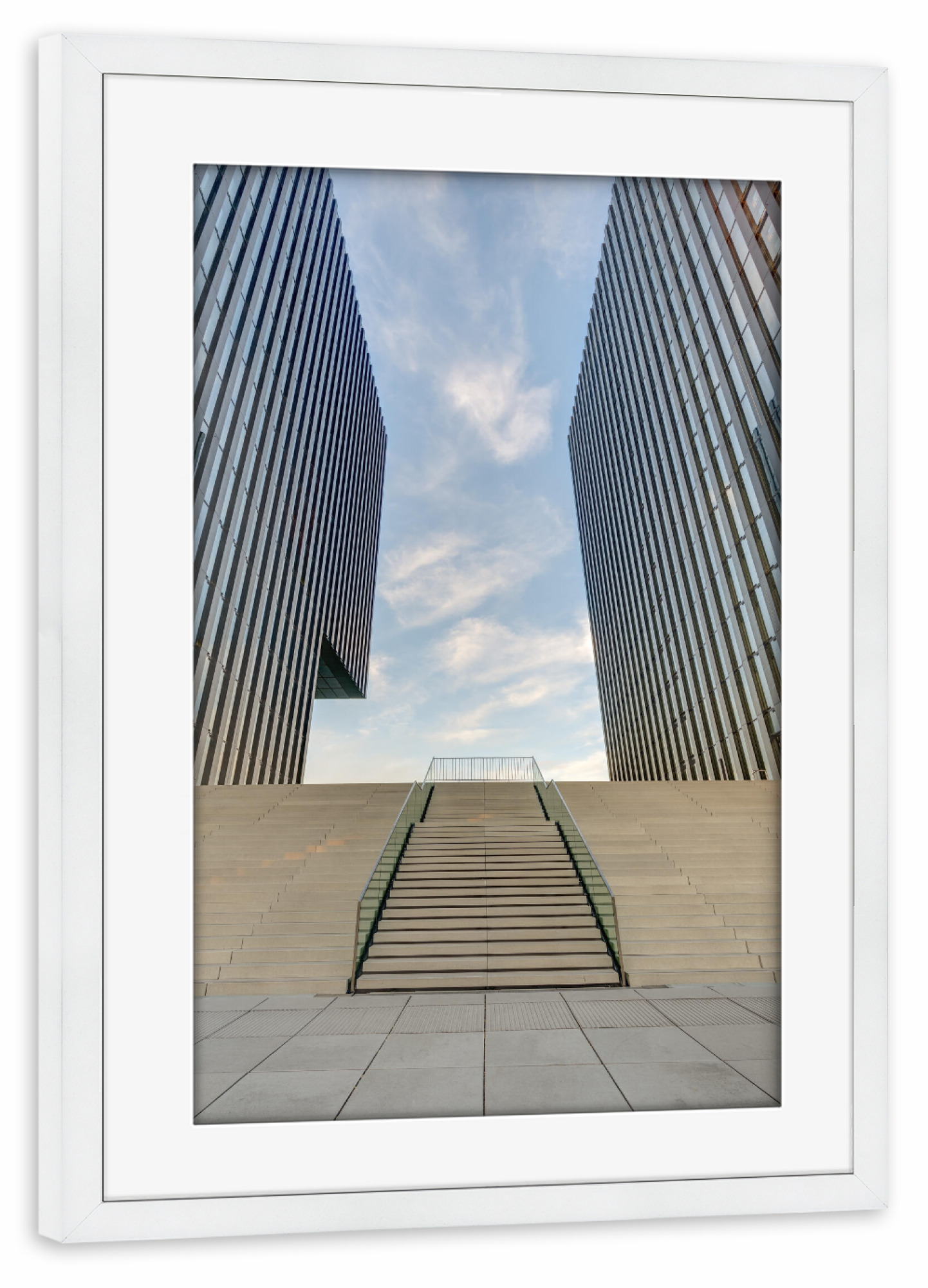 Poster mit Rahmen weiß "Düsseldorf Architektur" artboxONE - Städte,Architektur,Städte / Düsseldorf