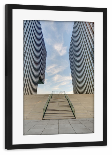 Poster mit Rahmen schwarz "Düsseldorf Architektur" artboxONE - Städte,Architektur,Städte / Düsseldorf