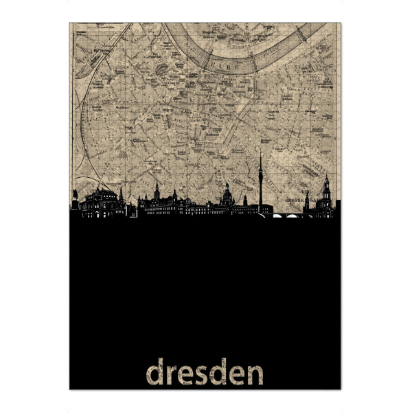 Puzzle Ravensburger "Dresden skyline map" artboxONE - Reise,Architektur,Städte / Dresden,Kartografie