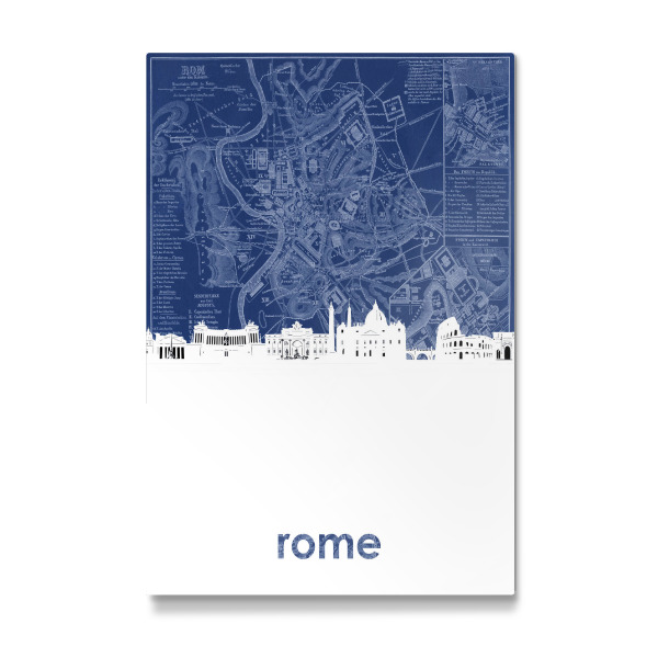 Galerie-Print "Rome skyline map blue" 30x20 cm artboxONE