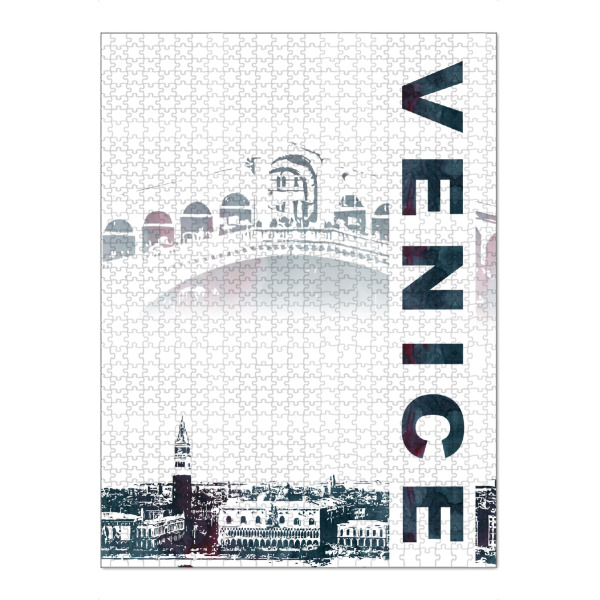 Puzzle Ravensburger "Venedig & Rialtobrücke" artboxONE - Städte,Schwarzweiß,Städte / Venedig
