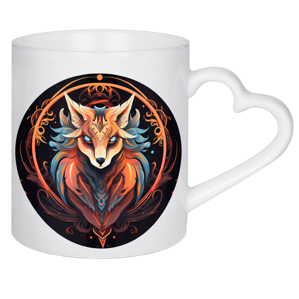 Herztasse "Mandala - Mystisch - Nyx" artboxONE - Tiere,Abstrakt,Fiktion