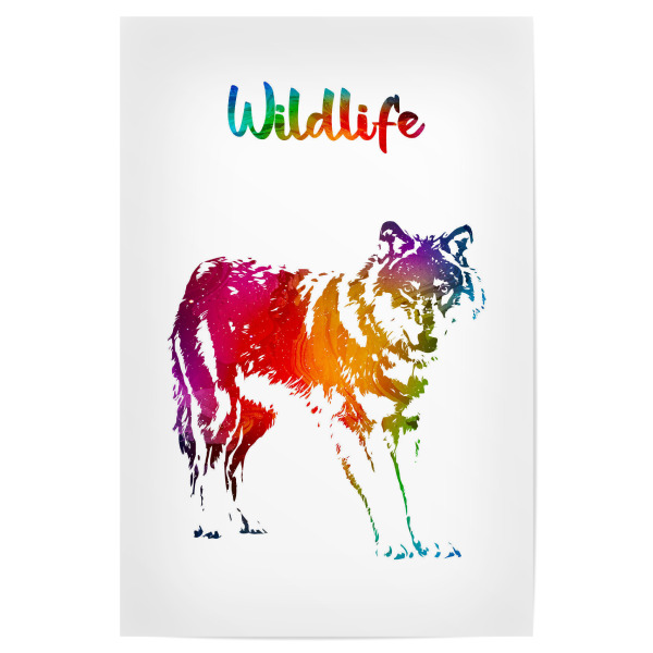 Poster 30x20 cm "Wilder Wolf" artboxONE - Tiere - Tiere,Zoo,Wild,Wald,Natur,Wildlife,Bunt