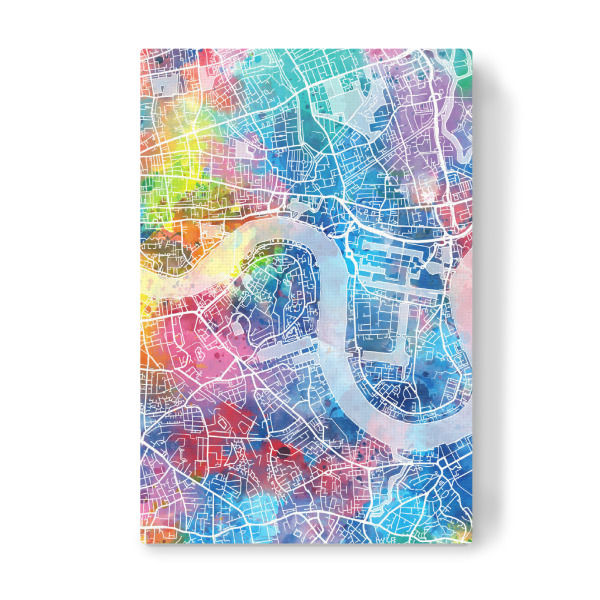 Leinwandbild "London map watercolor" artboxONE - Städte,Städte / London,Reise,Abstrakt,Kartografie