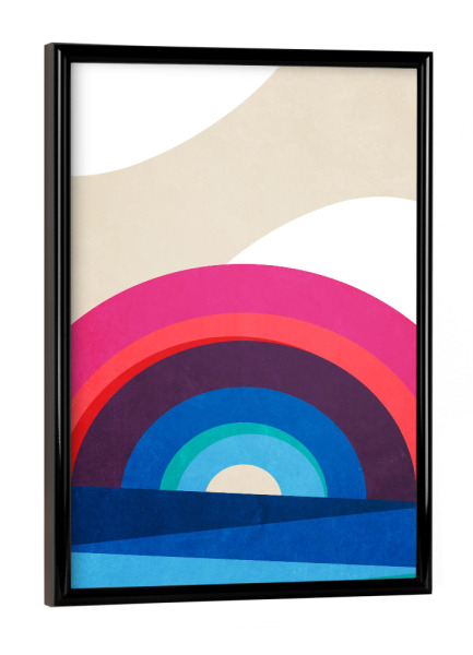 Poster mit schwarzem Rahmen "Regenbogen und Meer" artboxONE - Für Kinder - Kinderzimmerdekoration,Landschaft,Natur,Abstract,Colorful