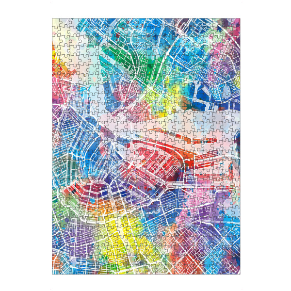artboxONE Puzzle "Amsterdam map watercolor" artboxONE - Städte,Städte / Amsterdam,Kartografie