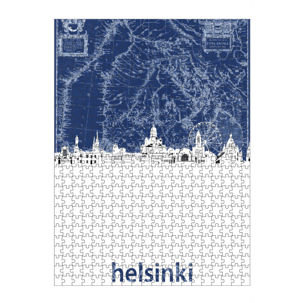 artboxONE Puzzle "Helsinki skyline map blue" artboxONE - Städte,Architektur,Kartografie