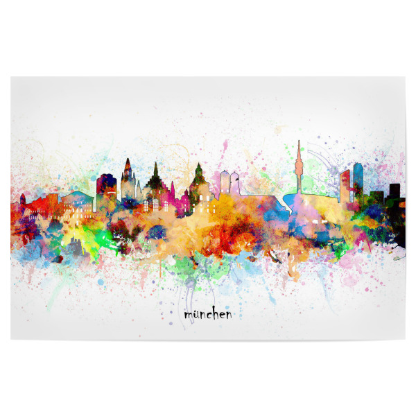Poster 30x20 cm "Munich skyline artistic" artboxONE - Städte,Städte / München