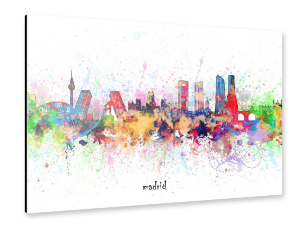 Alu-Dibond "Madrid skyline artistic" 30x20 cm artboxONE