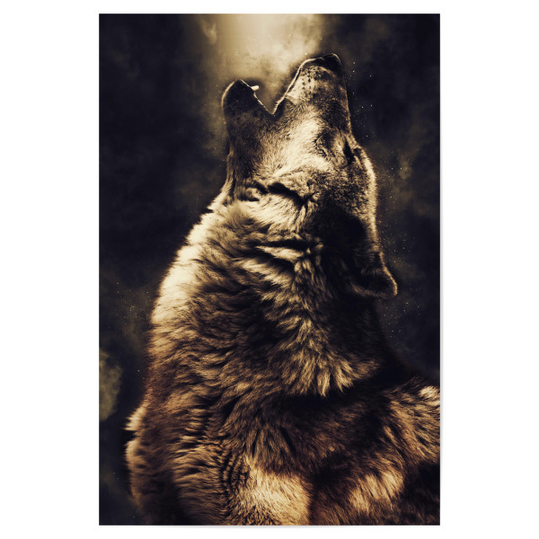 Poster "Howling Wolf (matart)" artboxONE - Tiere - Wolf,Wolves,Animal,Animals,Wild,Nature