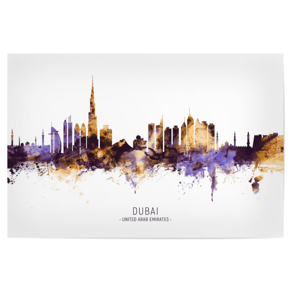 Poster 30x20 cm "Dubai Skyline PurpleGold" artboxONE - Städte,Städte / Dubai