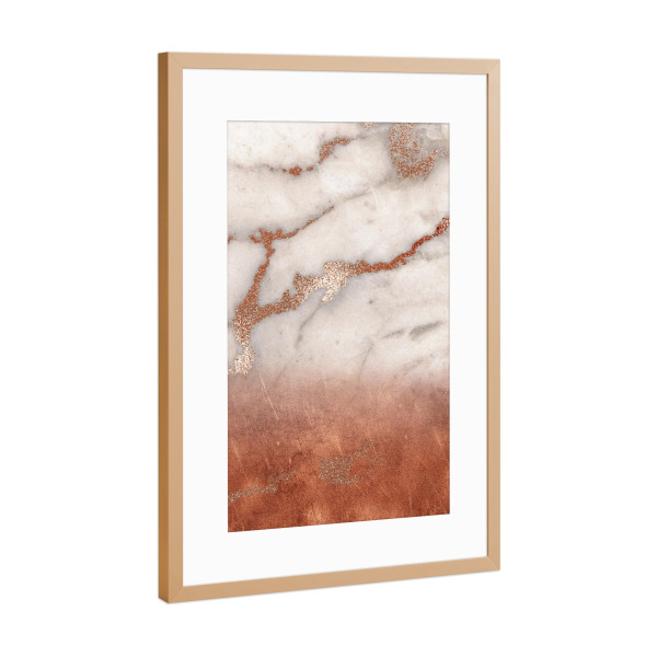 Poster mit Rahmen Kupfer "Copper Metal on Marble" artboxONE - Abstrakt,Für Mama,Marmor - Agate,Gemstone,Marble,Marmor