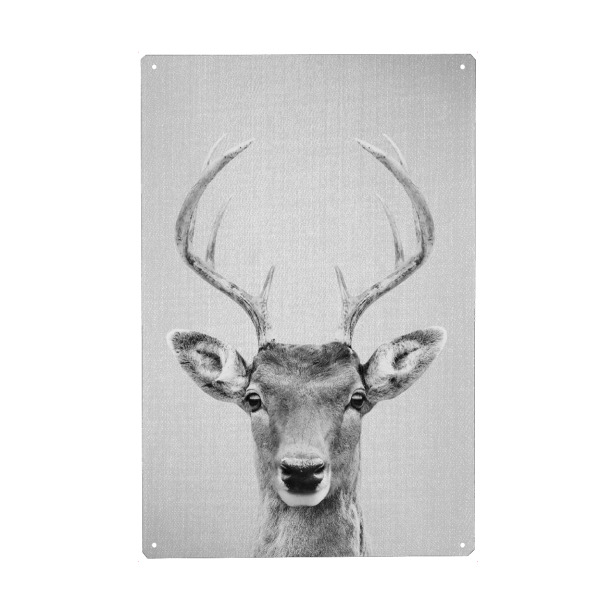 Holzbild "Deer 2 - Black & White" artboxONE - Natur,Für Kinder,Tiere,Schwarzweiß