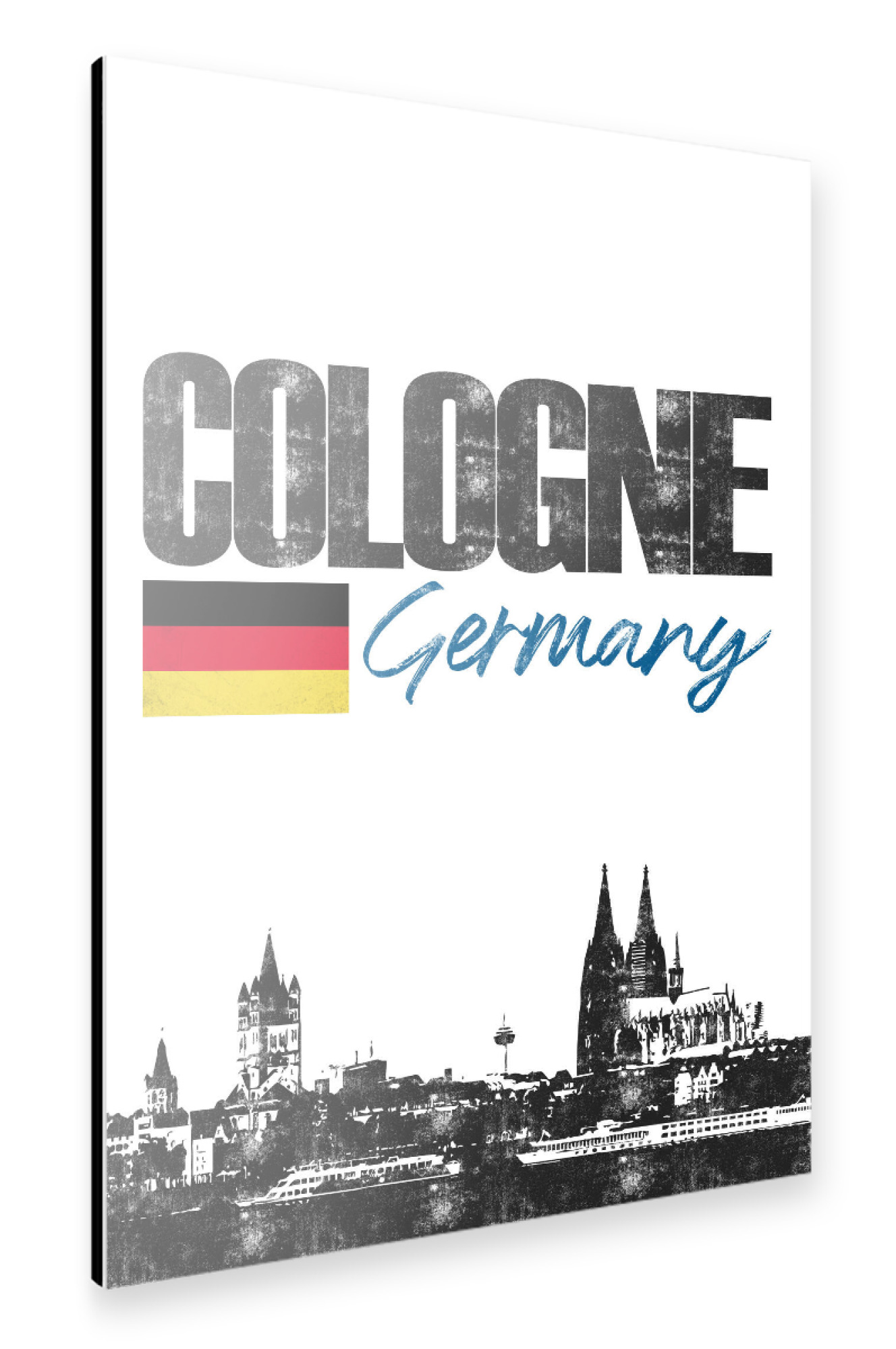 Alu-Dibond "Köln Skyline minimalistisch" 75x50 cm artboxONE