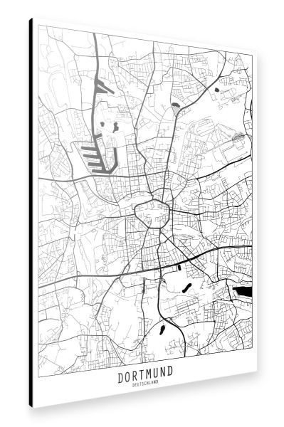 Alu-Dibond "Dortmund map minimal" 30x20 cm artboxONE