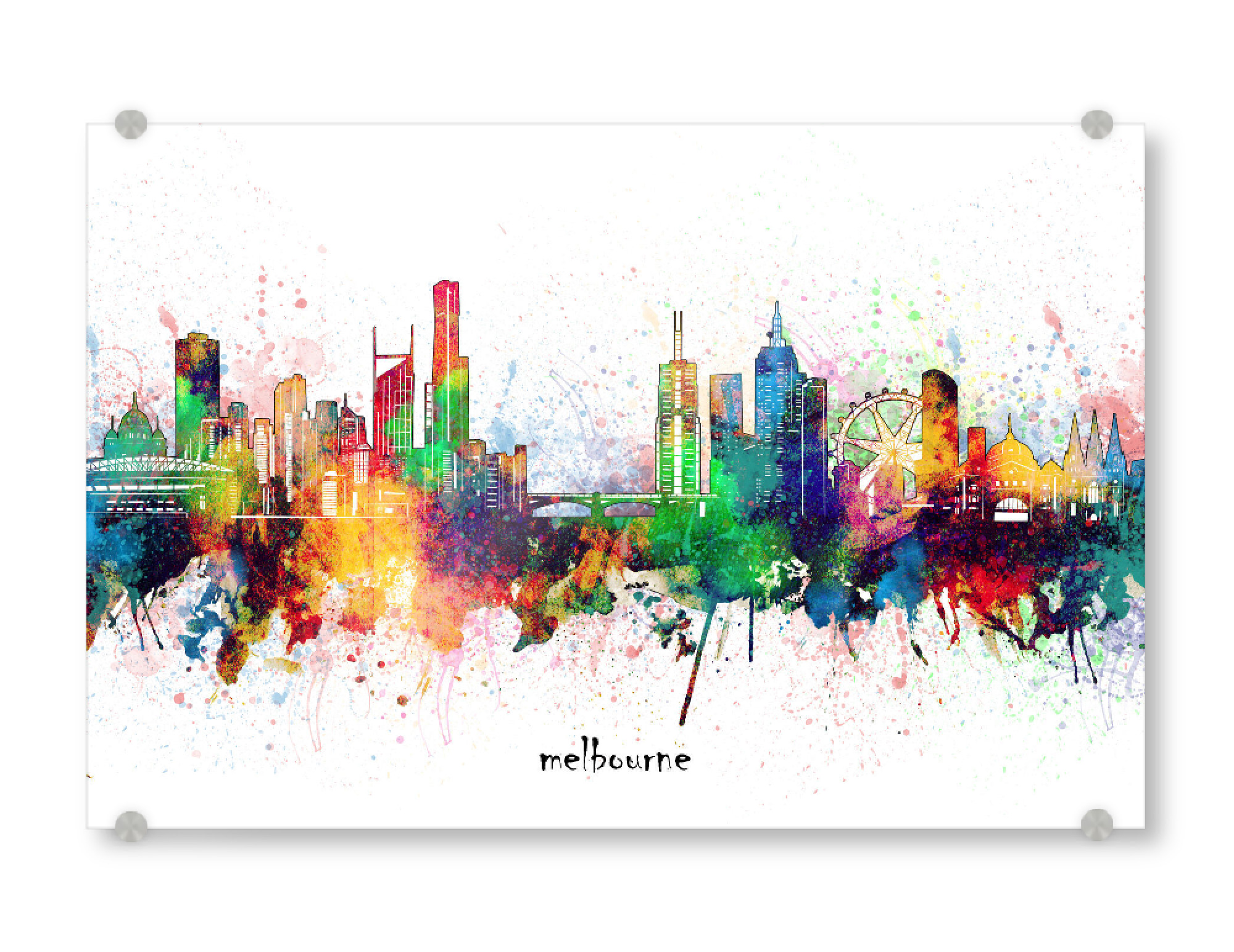 Acrylglasbild "Melbourne skyline artistic" artboxONE - Städte