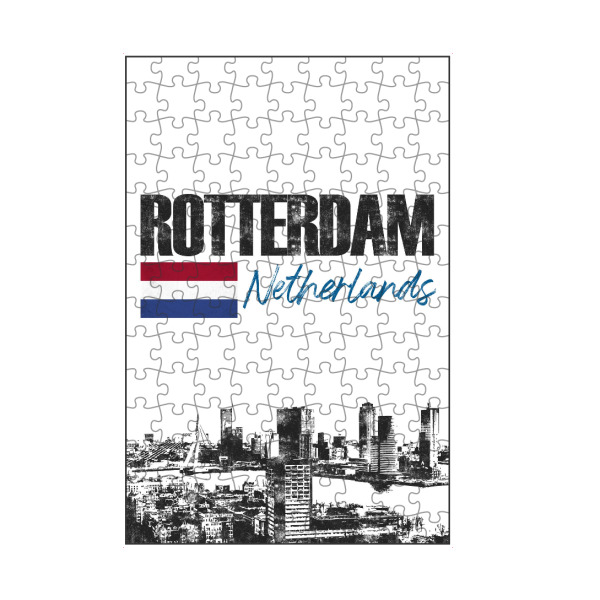 artboxONE Puzzle "Rotterdam Skyline minimalistisch" artboxONE - Städte,Schwarzweiß - Holland,Niederlande,Europa,Stadt,Reise,Urlaub,Rotterdam,Flagge