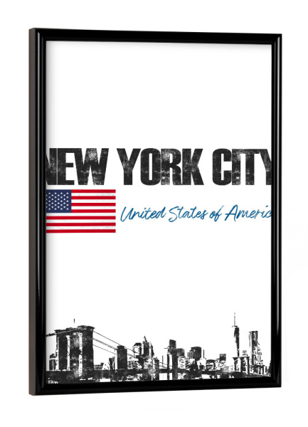 Poster mit schwarzem Rahmen "New York City USA" artboxONE - Städte,Städte / New York,Schwarzweiß