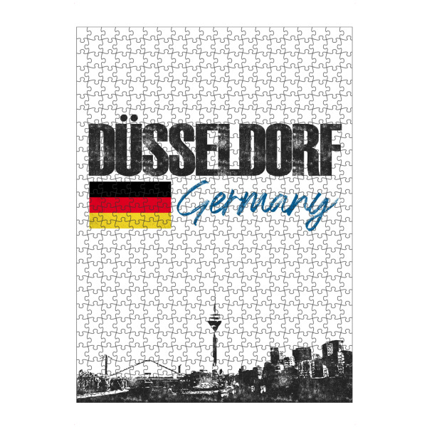 Puzzle Ravensburger "Düsseldorf Skyline minimalistisch" artboxONE - Städte,Schwarzweiß,Städte / Düsseldorf